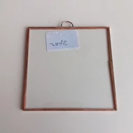 Rézfóliázott peremű üveglap négyzet 8*8cm