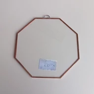 Rézfóliázott peremű üveglap nyolcszög 15cm