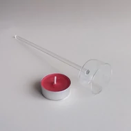 Üveg tüskés mécsestartó 24cm (Tűzőhabba, virágföldbe, stb)