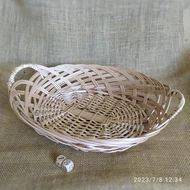 Vessző kosár ovál, fogantyús 30*37*10cm