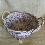 Vessző kosár kerek, füles 33*15cm