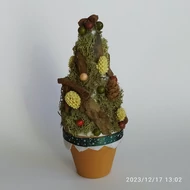 Karácsonyi dísz cserépben zuzmóval 19 cm