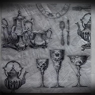 Dekor szalvéta 089 Antik kannák, kelyhek