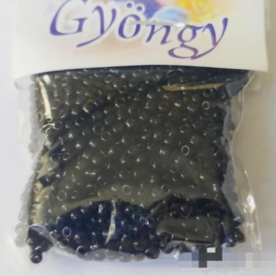 Üveggyöngy kása 20g fényes fekete