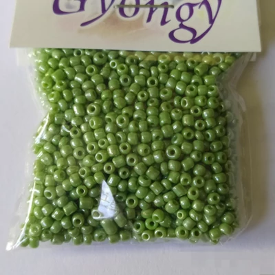 Üveggyöngy kása 20g gyöngyház olajzöld