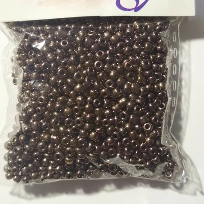 Üveggyöngy kása 20g metál bronz