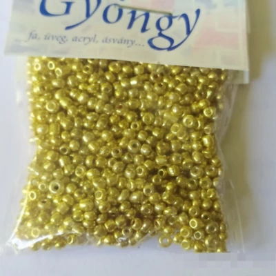Üveggyöngy kása 20g metál arany