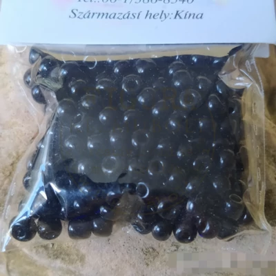 Üveggyöngy maggyöngy 20g fekete