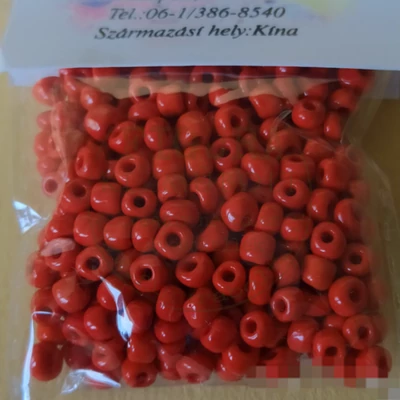 Üveggyöngy maggyöngy 20g sötétpiros
