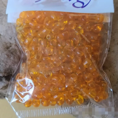 Üveggyöngy maggyöngy 20g átlátszó narancs