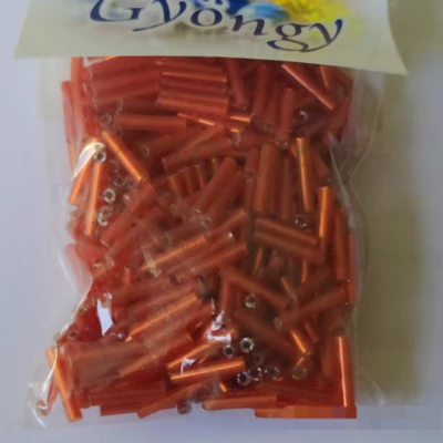 Üveggyöngy szalma 9mm, 20g piros