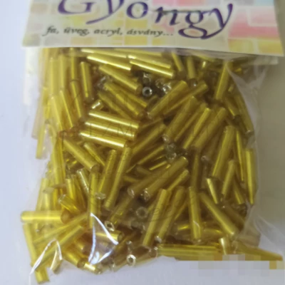Üveggyöngy szalma 9mm, 20g sárga