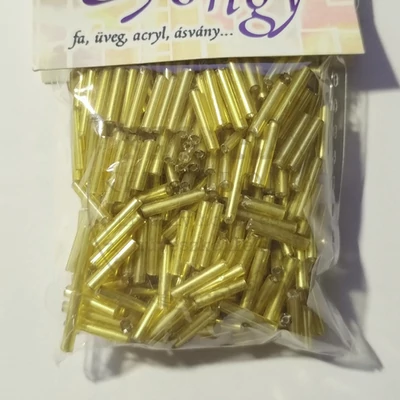 Üveggyöngy szalma metál 9mm, 20g arany