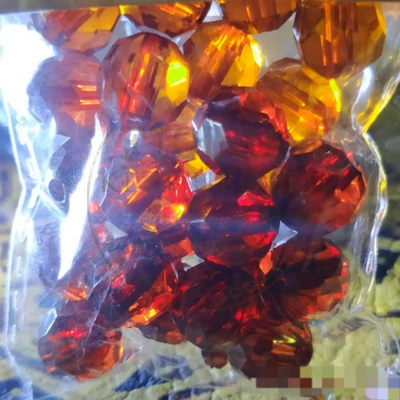 Kristály jellegű akril gyöngy gömb kb. 10g 10mm narancsvörös