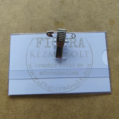 Névkitűző csipesz + biztosítótű, 57*89mm