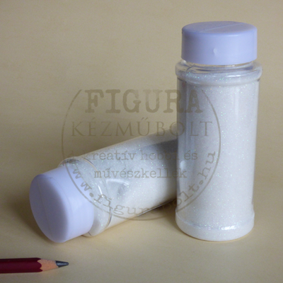 Csillámpor (glitter) 120g - FEHÉR IRIZÁLÓ (csillogó porhónak is jó!)