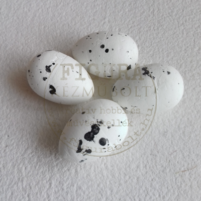 Hungarocell tojás 3cm festett - Fehér fröcskölt