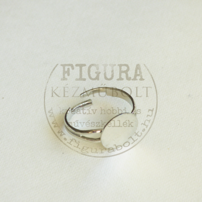 Gyűrű alap, ezüst színű, állítható 3-5mm széles szár, 12mm tárcsa