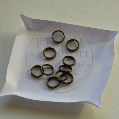 Szerelőkarika, dupla ékszerkarika 8mm bronz színű 10db/cs.