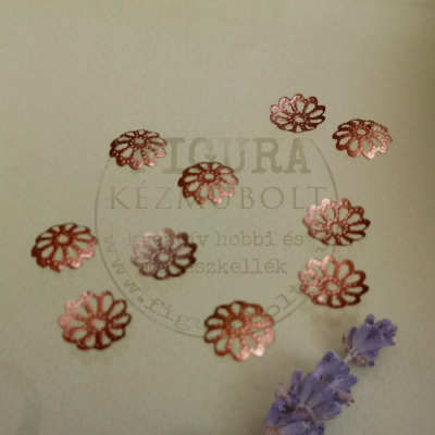 Gyöngykupak tárcsa 10mm vörösréz színű 10db/cs