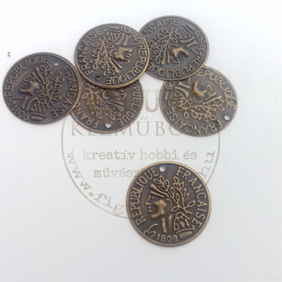 Kiegészítő antikbronz színű pénzérme 20mm