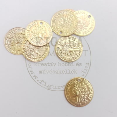 Kiegészítő arany színű pénzérme 15mm
