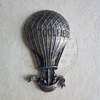 Fém dísz, hőlégballon 26*45mm antik ezüst