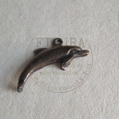 Fém medál delfin 30mm bronz