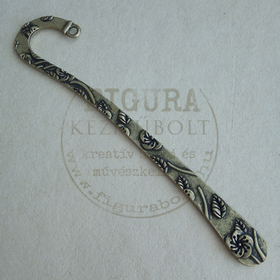 Fém könyvjelző alap 120mm leveles bronz