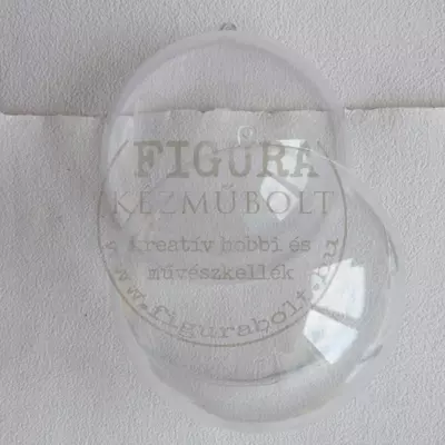Műanyag gömb félbe vehető 16cm - átlátszó