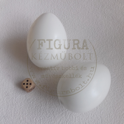 Műanyag tojás 8cm - FEHÉR