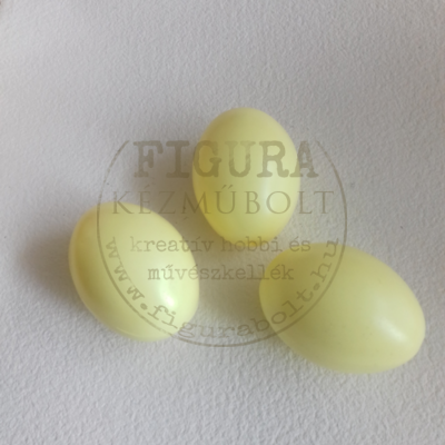 Műanyag tojás 6cm - KRÉMSÁRGA